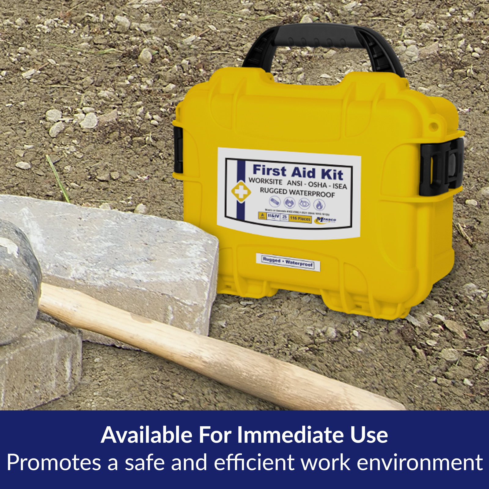 Class A Rugged/Waterproof First Aid Kit Yellow Case