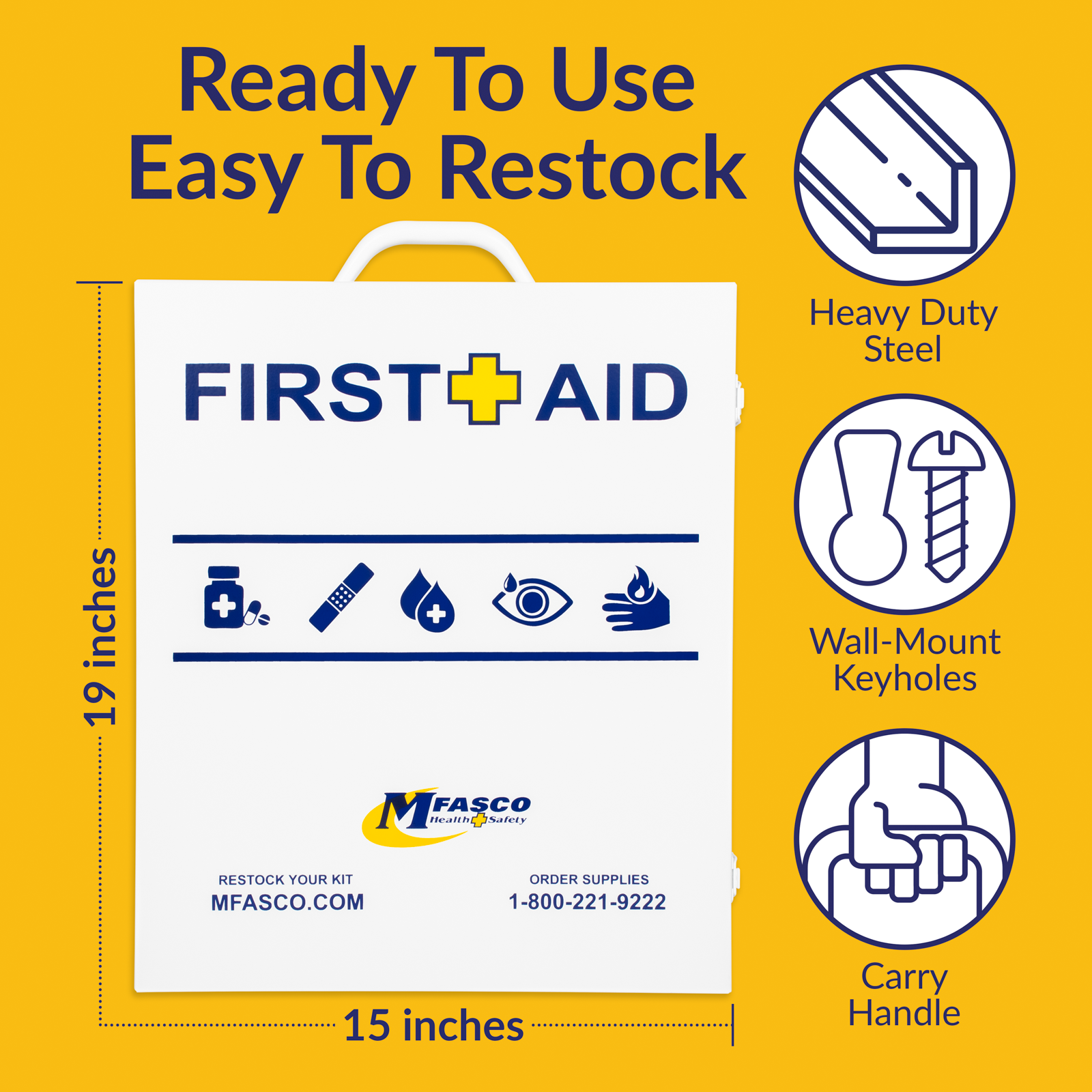 3 Shelf First Aid Kit OSHA 2021 W/Logo No Medications