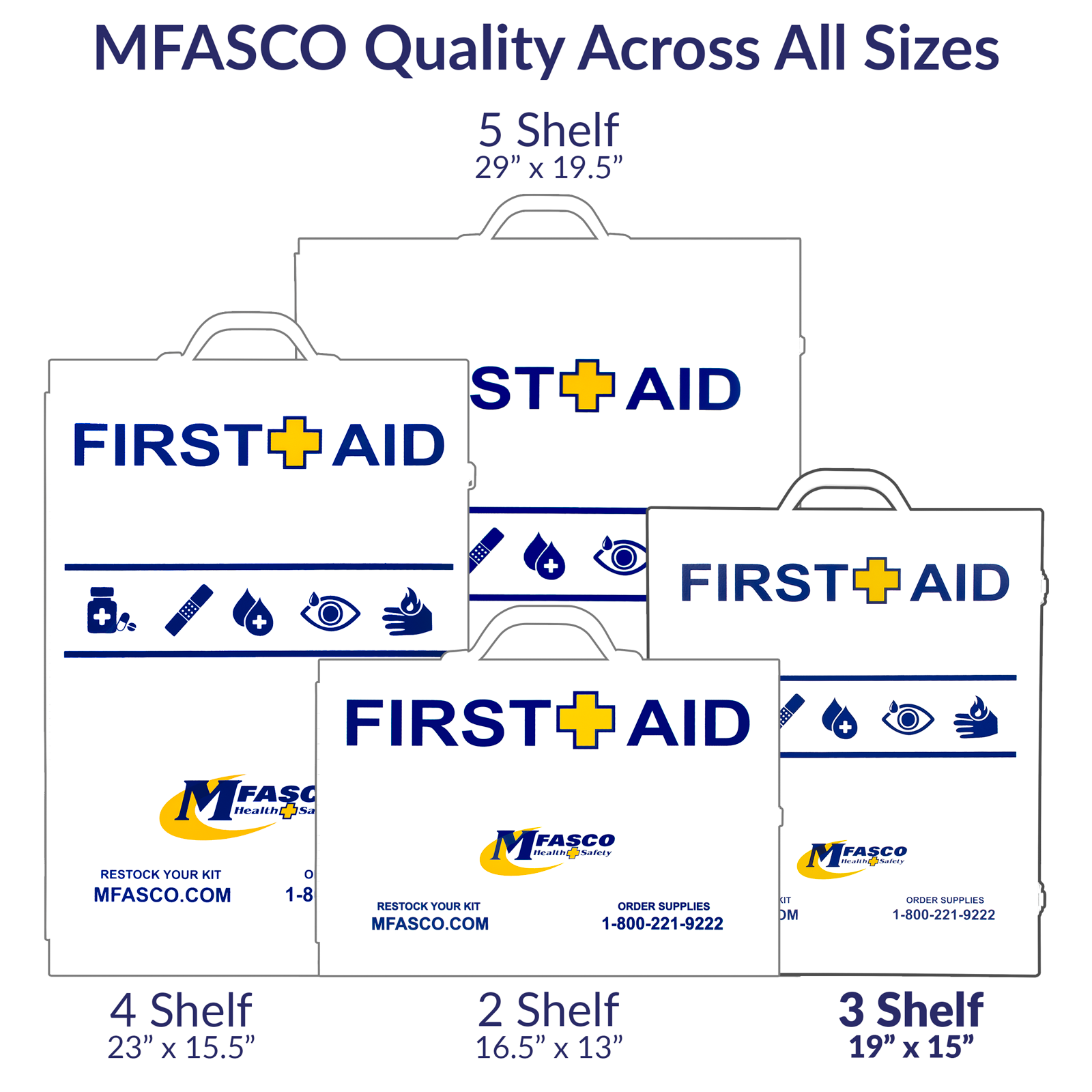 3 Shelf First Aid Kit OSHA 2021 W/Logo No Medications