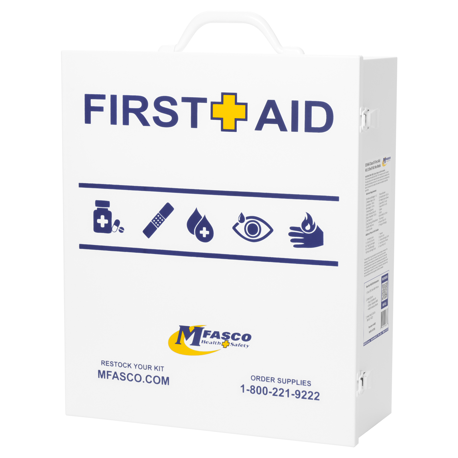 3 Shelf First Aid Kit OSHA 2021 W/Logo No Medications