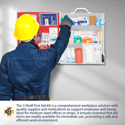 3 Shelf First Aid Kit OSHA 2021 W/Logo No Medications
