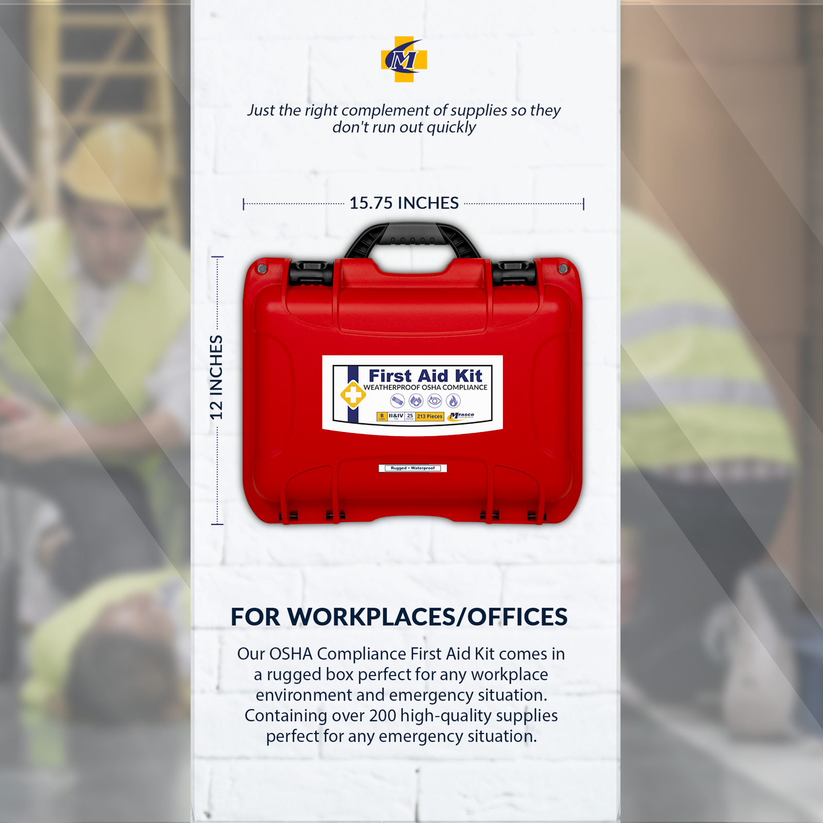 OSHA Compliance First Aid Kit Rugged Case