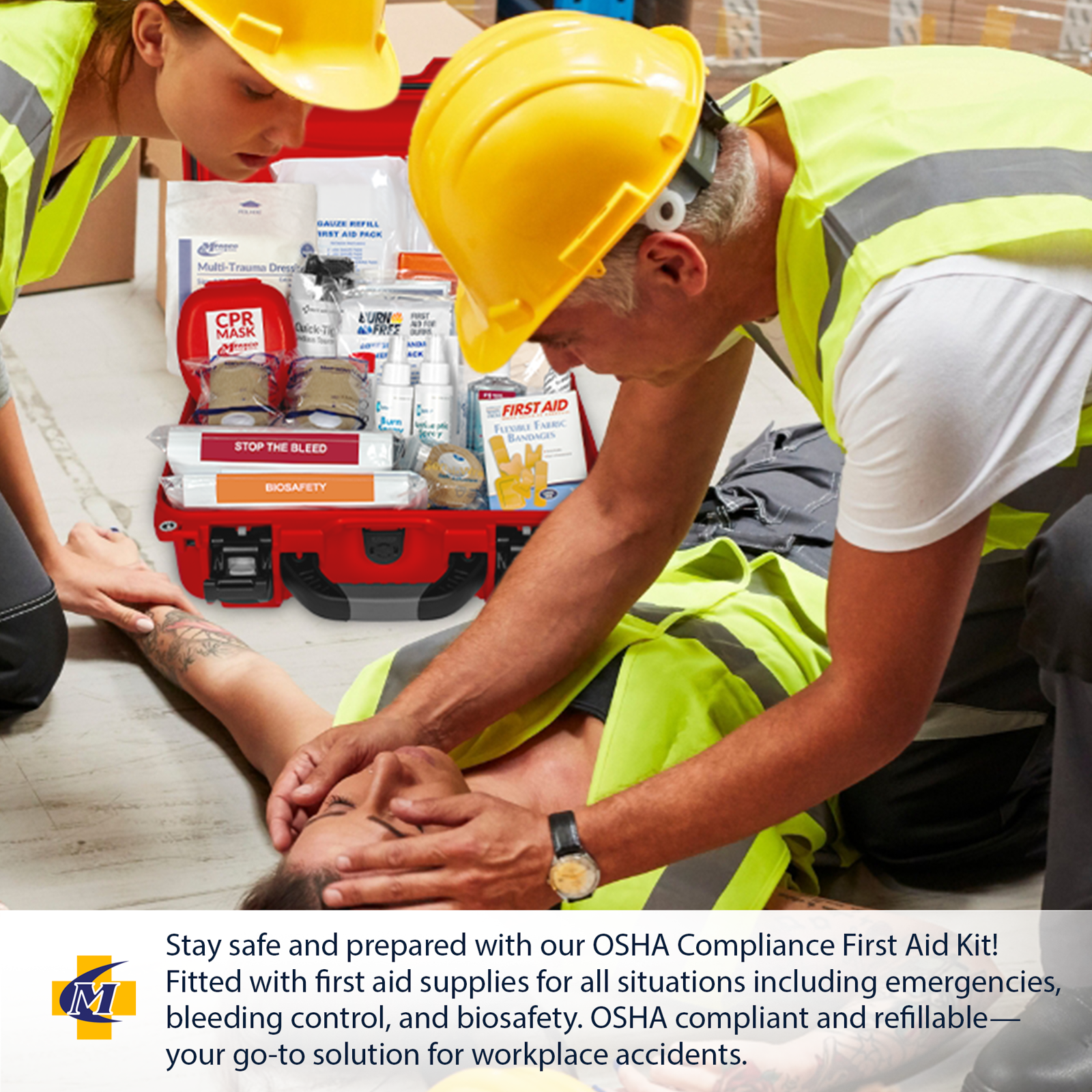 OSHA Compliance First Aid Kit Rugged Case