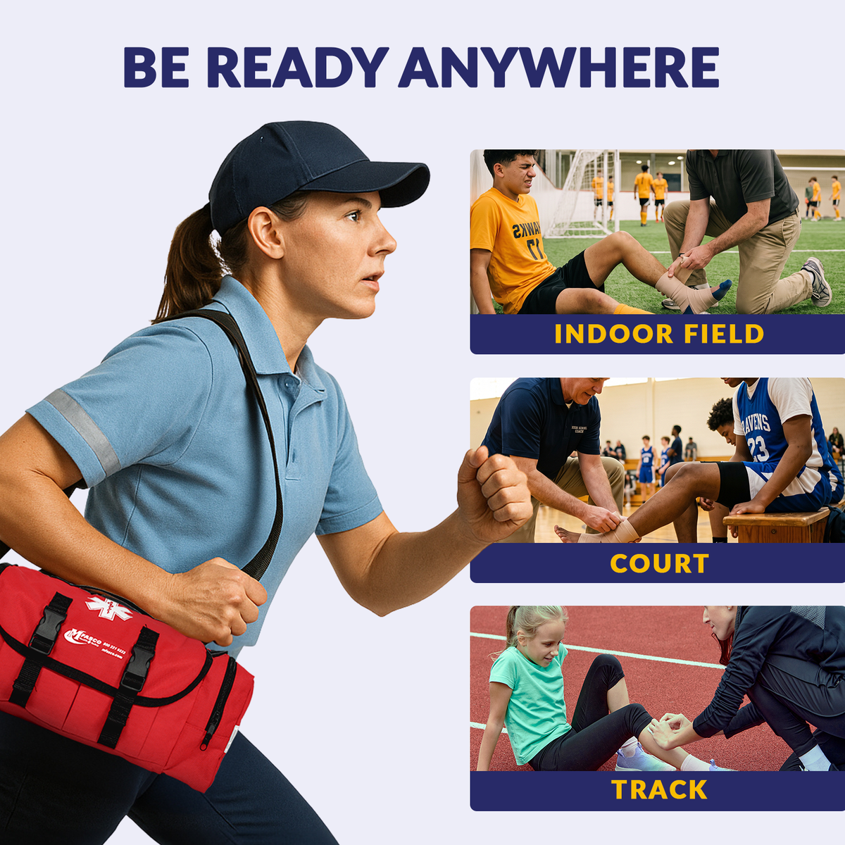 Sports First Aid Kit Indoor Play Red Bag