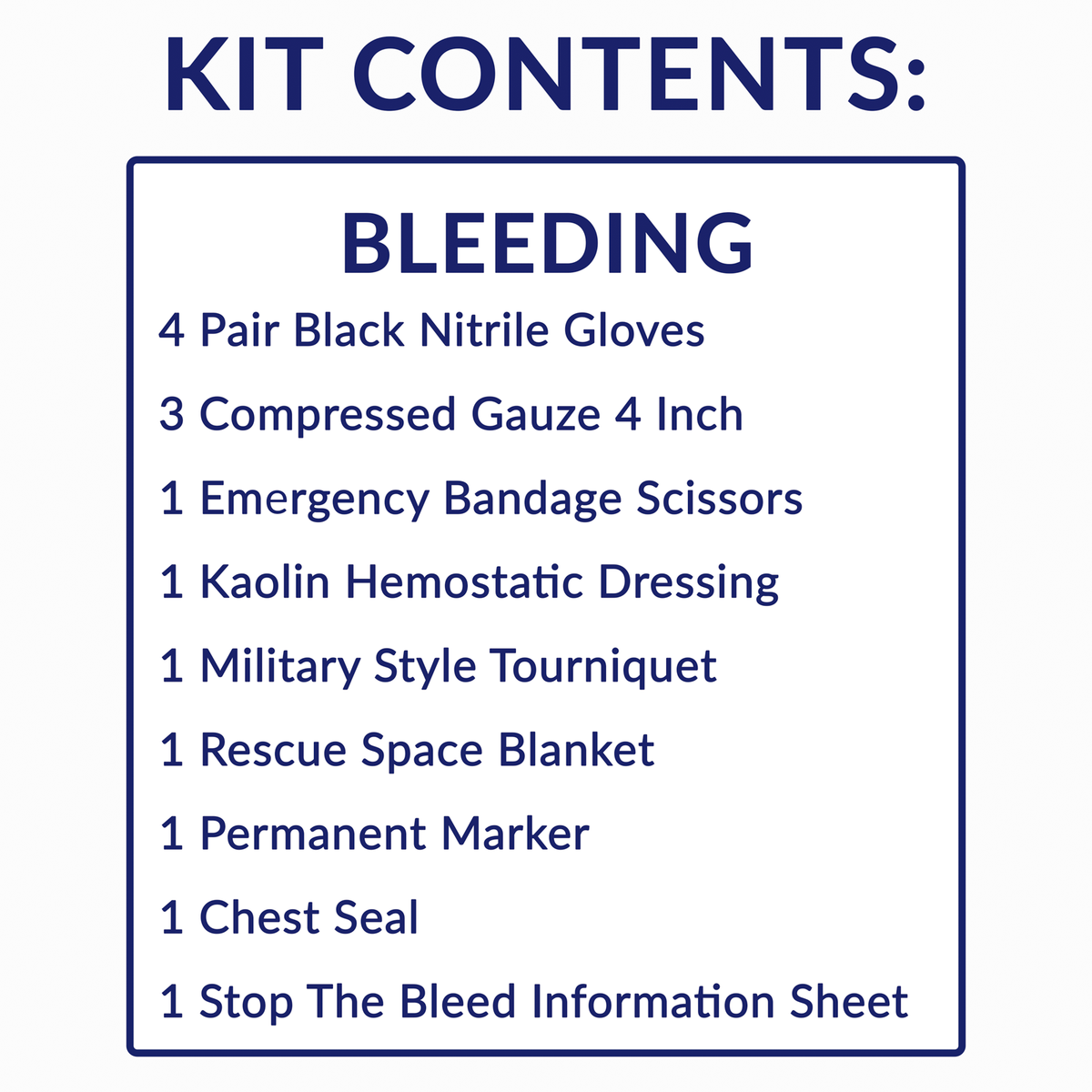 Stop The Bleed Kit Deluxe Plastic Kit 14 PC