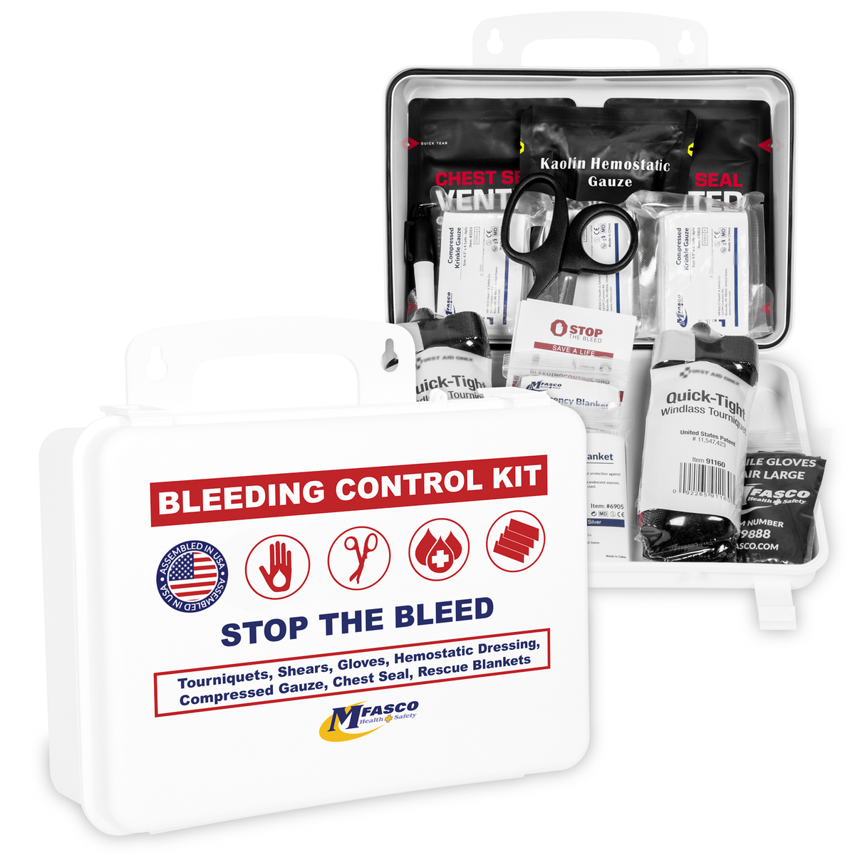 Stop The Bleed Kit Advanced Plastic Case Double Tourniquet & Chest Seals