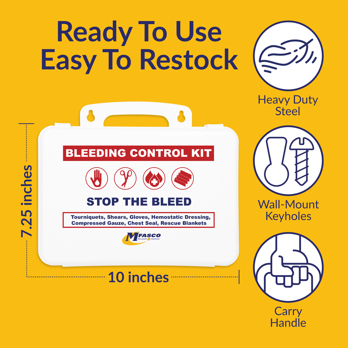 Stop The Bleed Kit Advanced Plastic Case Double Tourniquet & Chest Seals