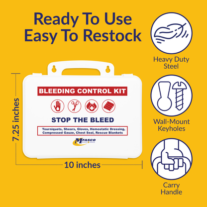 Stop The Bleed Kit Advanced Plastic Case Double Tourniquet & Chest Seals
