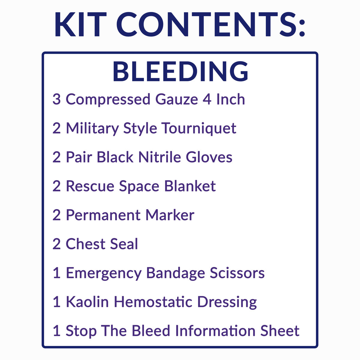 Stop The Bleed Kit Advanced Plastic Case Double Tourniquet & Chest Seals