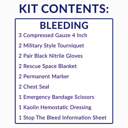 Stop The Bleed Kit Advanced Plastic Case Double Tourniquet & Chest Seals