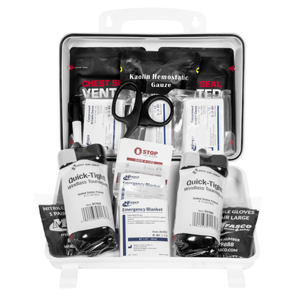 Stop The Bleed Kit Advanced Plastic Case Double Tourniquet & Chest Seals