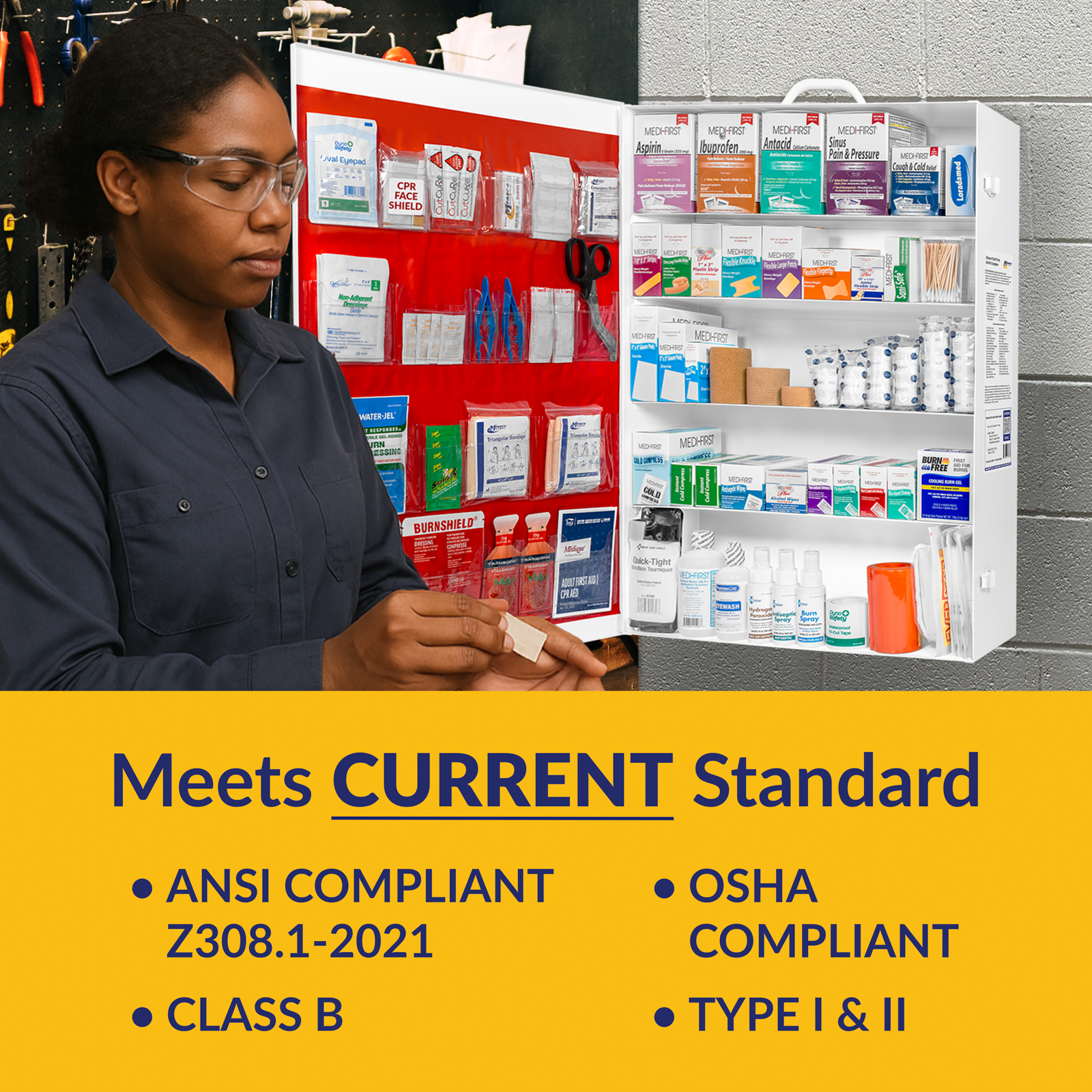 First Aid Kit 5 Shelf Deluxe OSHA Fill