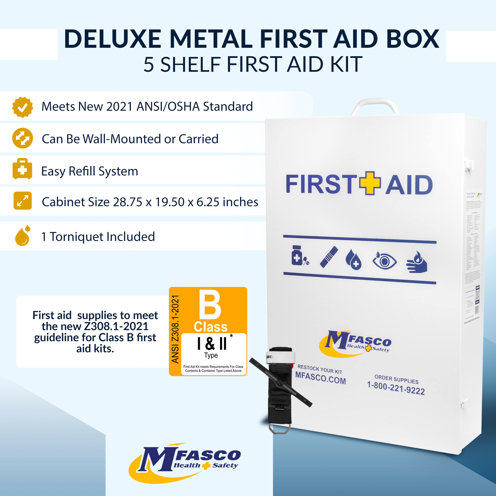 First Aid Kit 5 Shelf Deluxe OSHA Fill