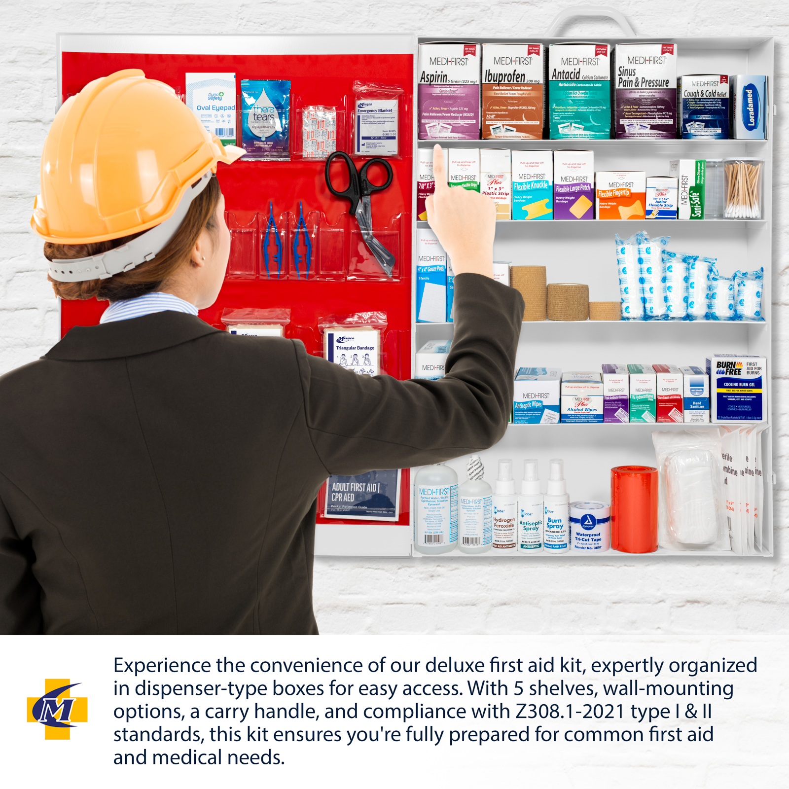 First Aid Kit 5 Shelf Deluxe OSHA Fill