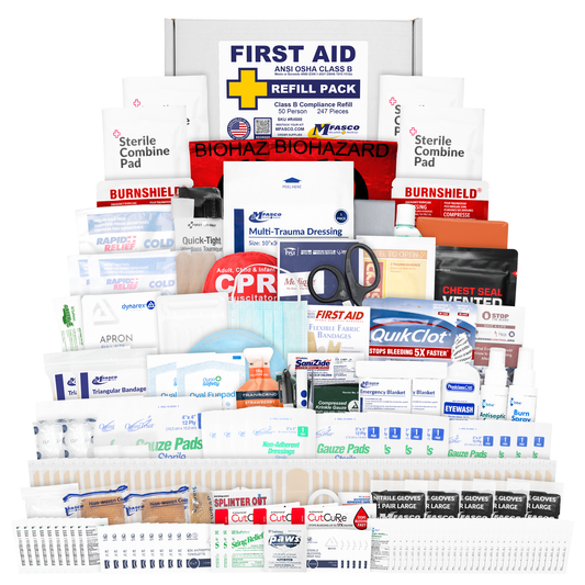 OSHA Compliance First Aid Refill Pack with First Aid, Bleeding & Biohazard Supplies 247 Piece