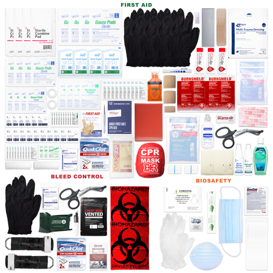 OSHA Compliance First Aid Refill Pack with First Aid, Bleeding & Biohazard Supplies