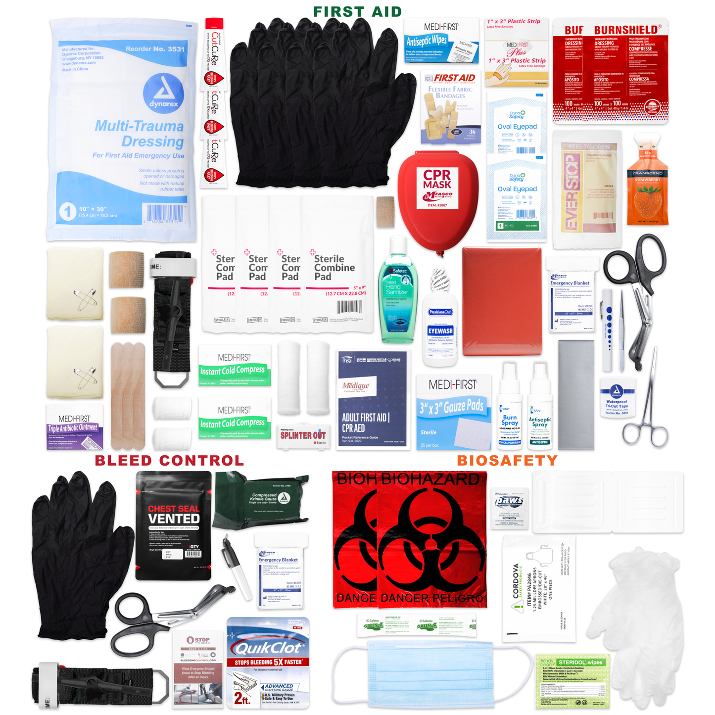 3 Shelf Compliance First Aid PPE Bleeding Kit