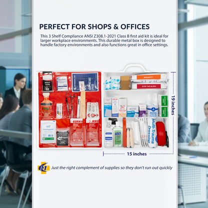 3 Shelf Compliance First Aid PPE Bleeding Kit