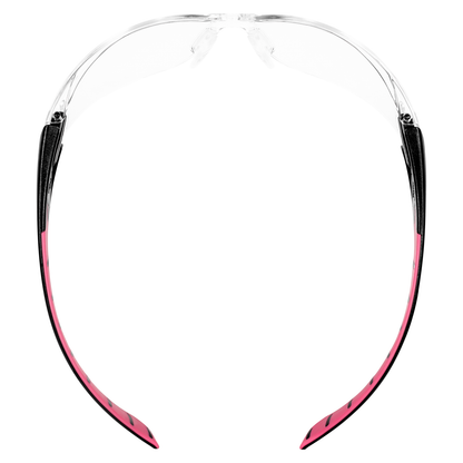 Endeavor Safety Glass Pink Temples Clear Lens
