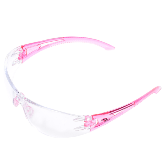 Optima Safety Glass Pink Frame Clear Lens Each
