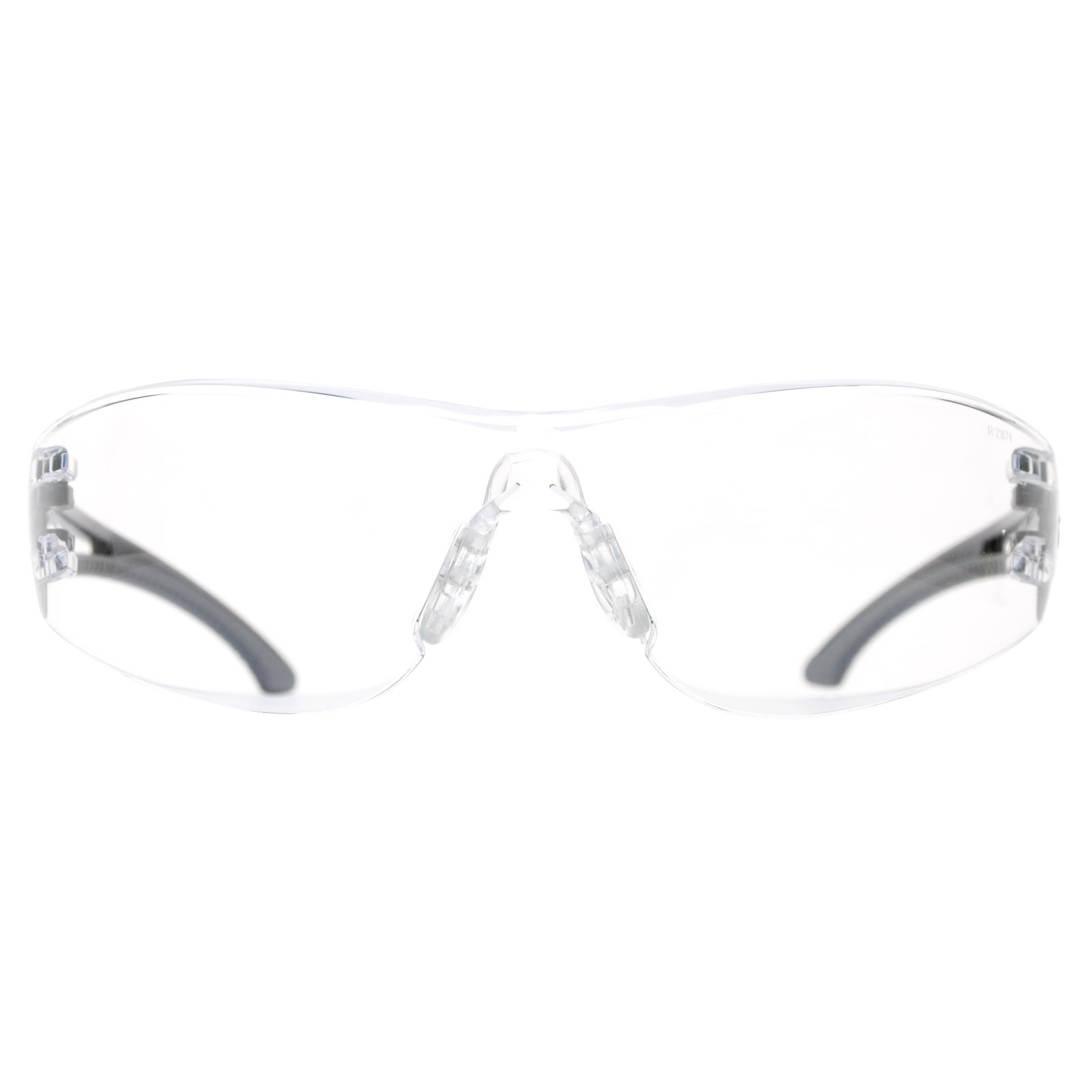 Optima Safety Glass by Radians Black Temples Clear Lens Each