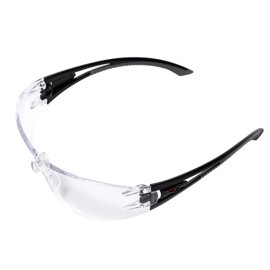 Optima Safety Glass by Radians Black Temples Clear Lens Each