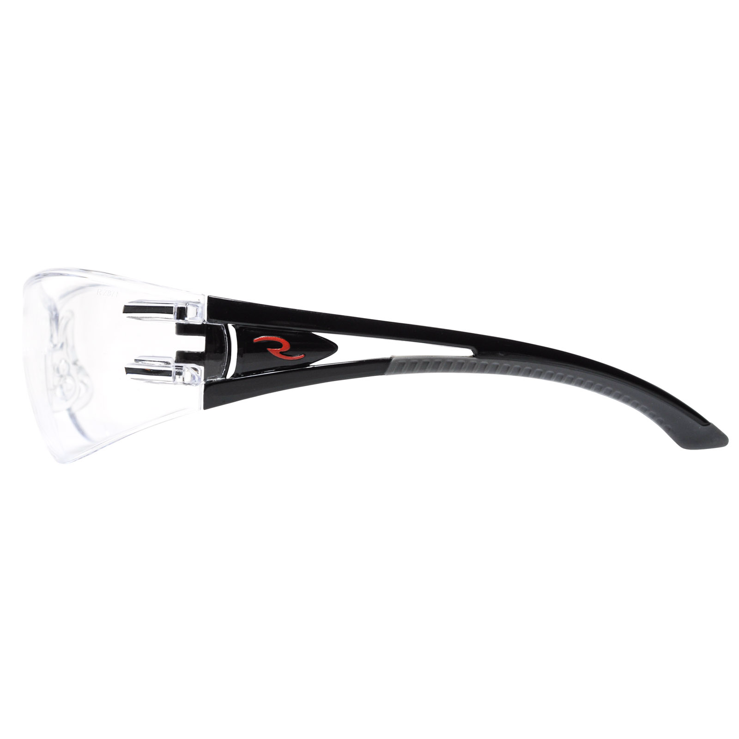 Optima Safety Glass by Radians Black Temples Clear Lens Each
