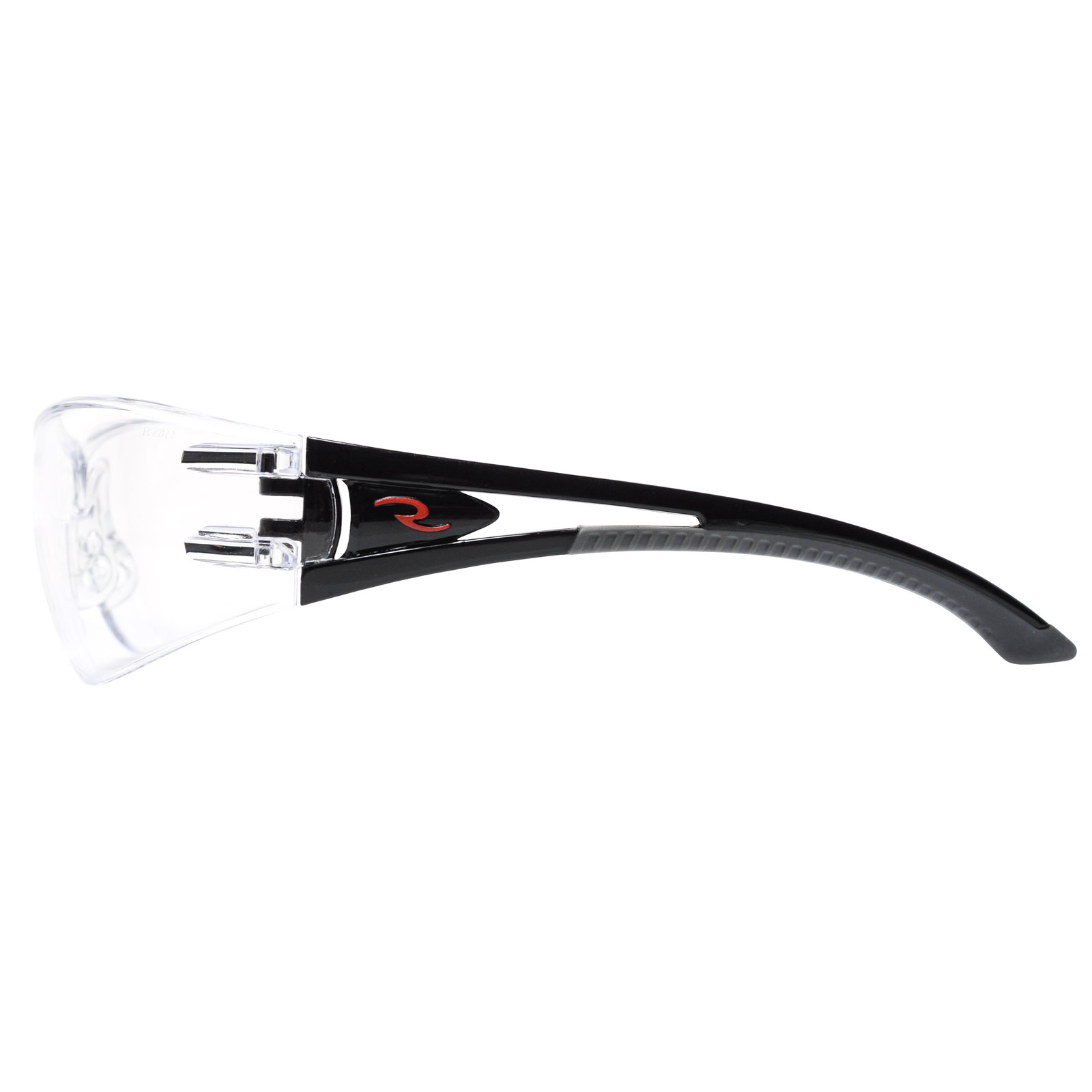 Optima Safety Glass by Radians Black Temples Clear Lens Each