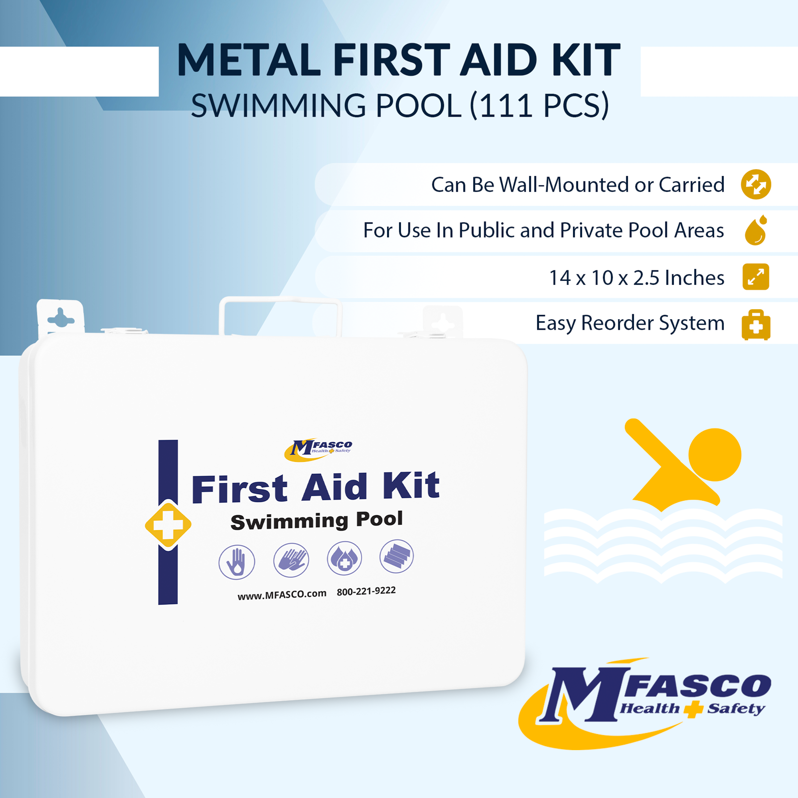 Pool First aid Kit #36 With BBP Supplies