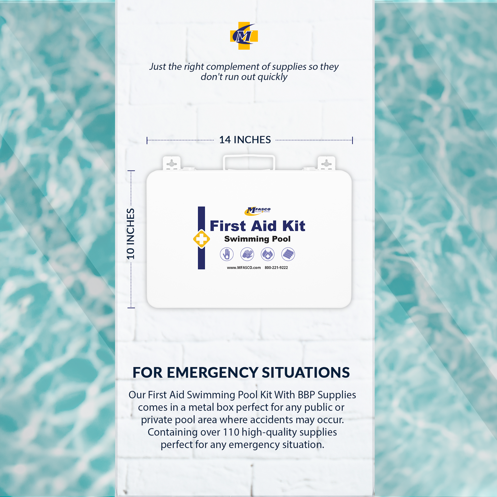 Pool First aid Kit #36 With BBP Supplies