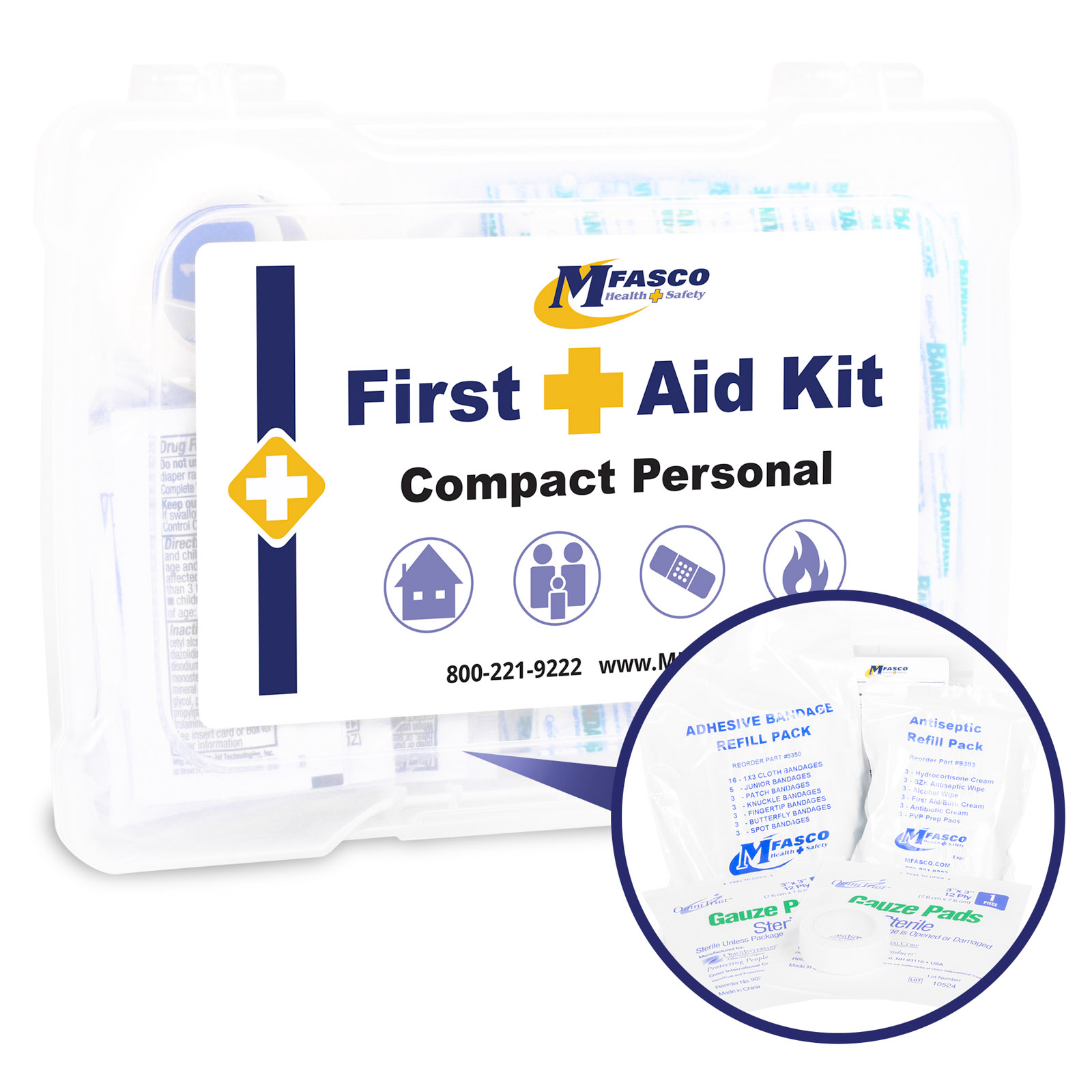 Compact Personal First Aid Kit Plastic Box