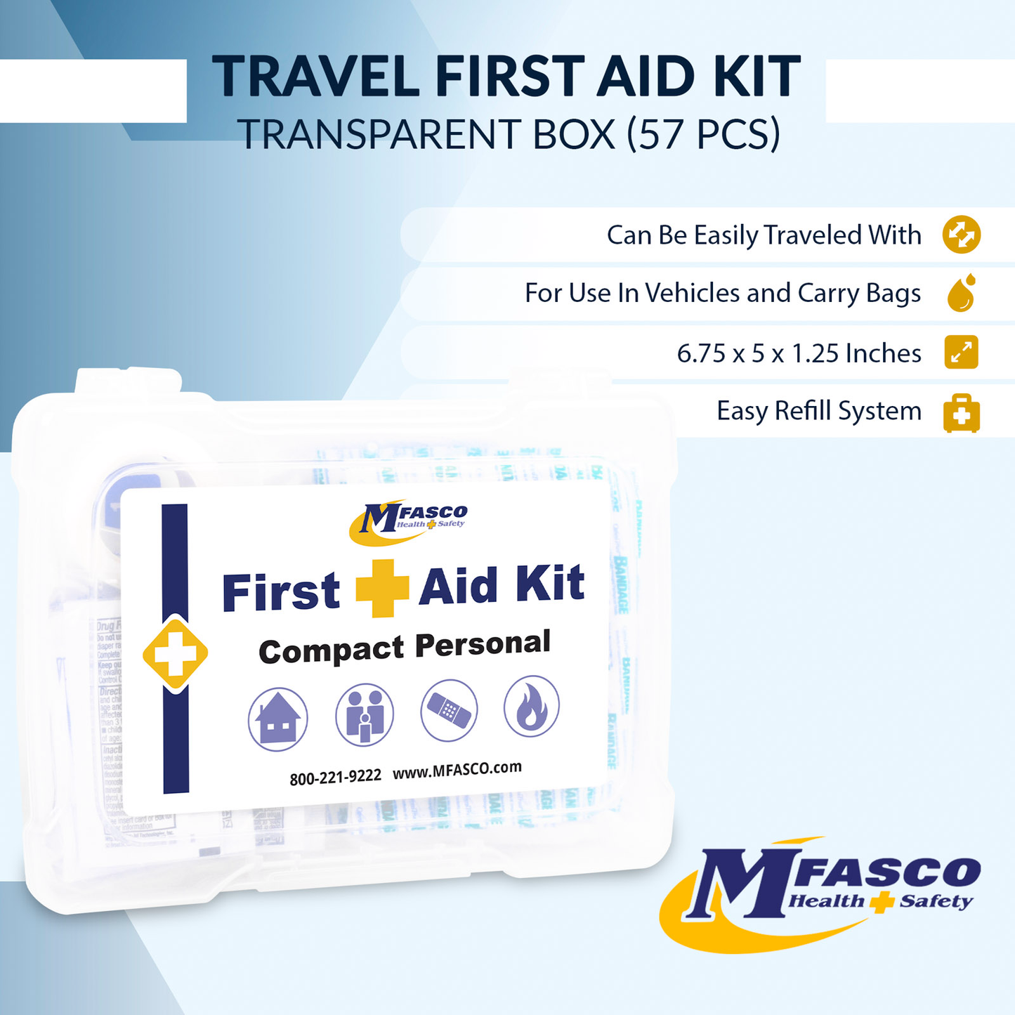 Compact Personal First Aid Kit Plastic Box