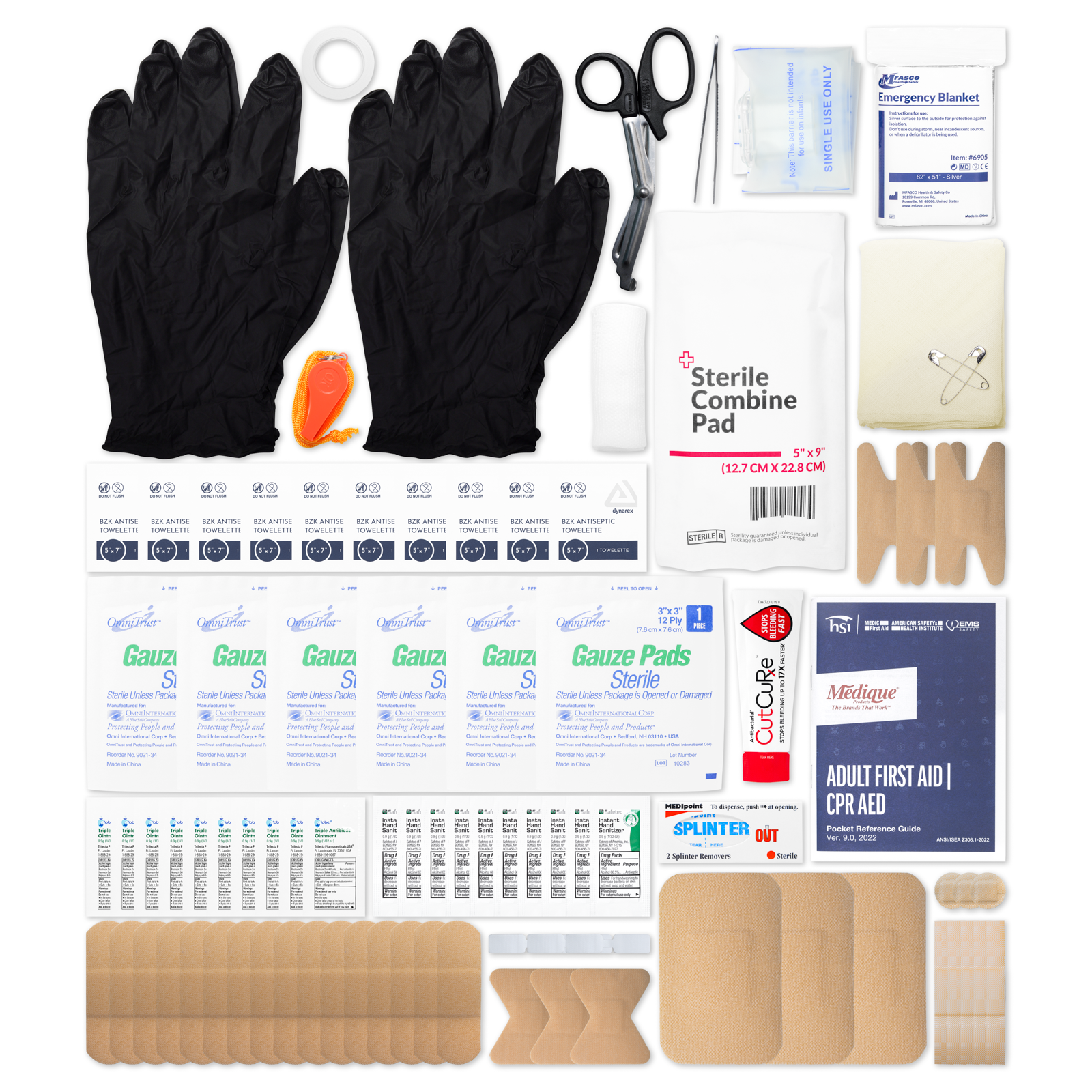 First Aid Kit Home/Auto Red Bag With Handles