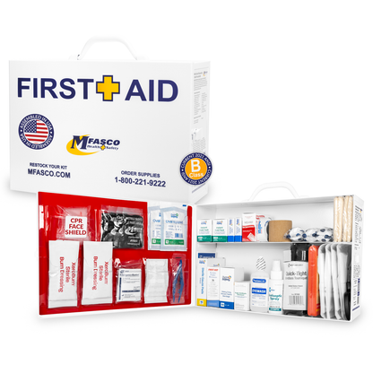 OSHA Class B Essentials First Aid Kit 2 Shelf Metal