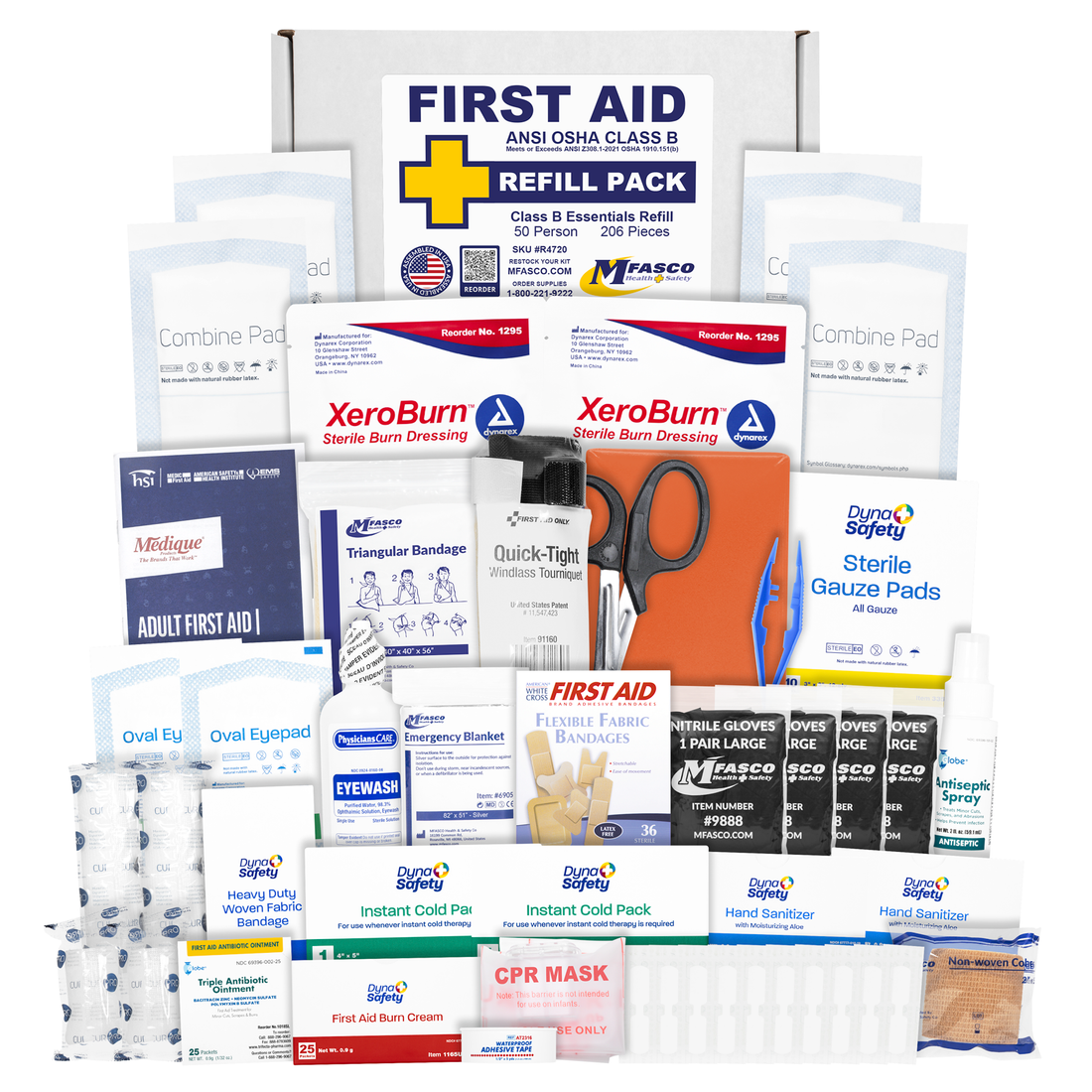 OSHA Class B Essentials First Aid Kit Refill 206 Piece | MFASCO ...