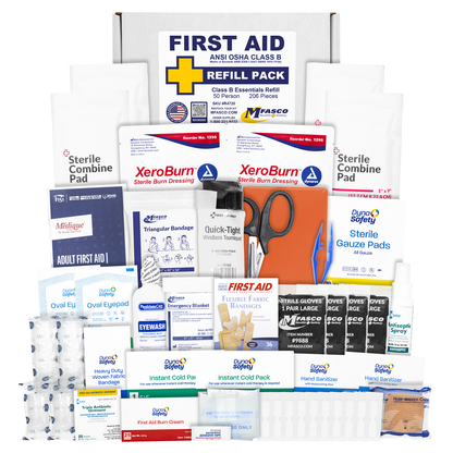 Class B OSHA Essentials First Aid Kit Refill Pack No Medications 206 Piece