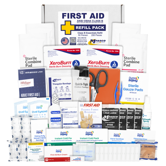 Class B OSHA Essentials First Aid Kit Refill Pack No Medications 206 Piece