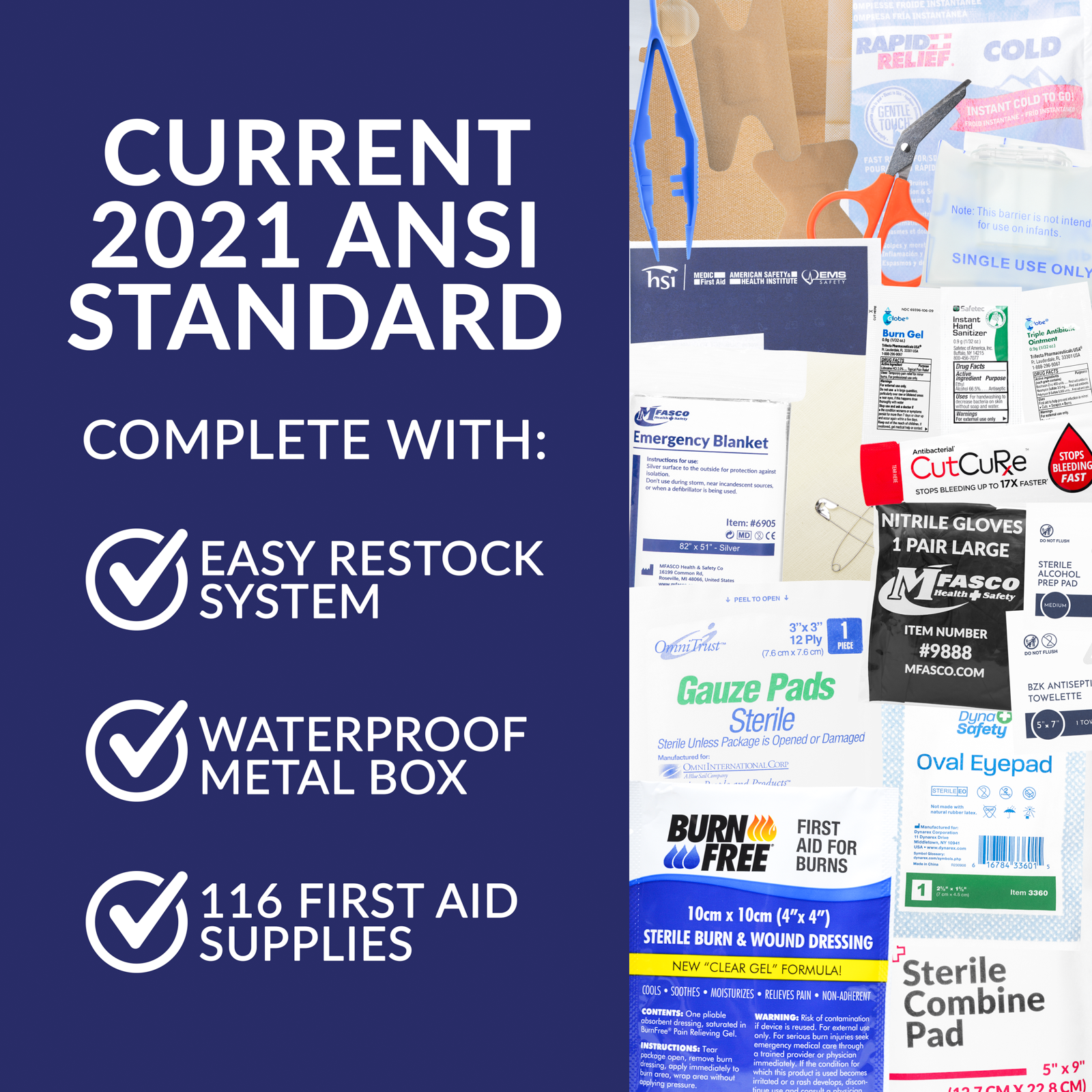 First Aid Kit #16 Metal DOT ANSI Class A