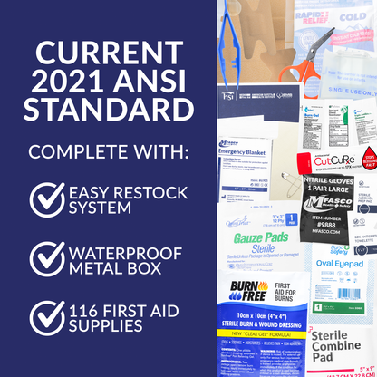 First Aid Kit #16 Metal DOT ANSI Class A