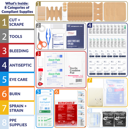First Aid Kit #16 Metal DOT ANSI Class A