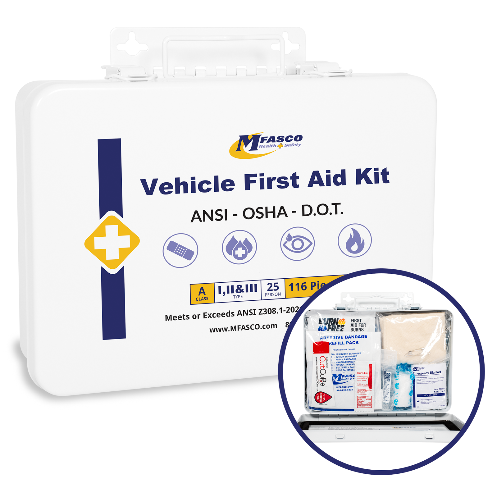 First Aid Kit #16 Metal DOT ANSI Class A