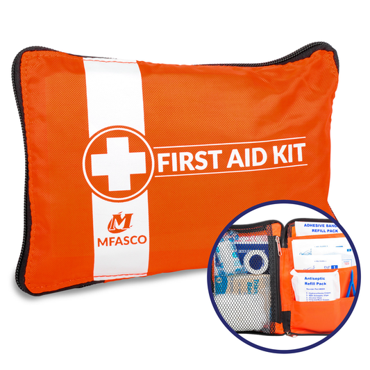 First Aid Kit Orange Zippered Pouch by MFASCO