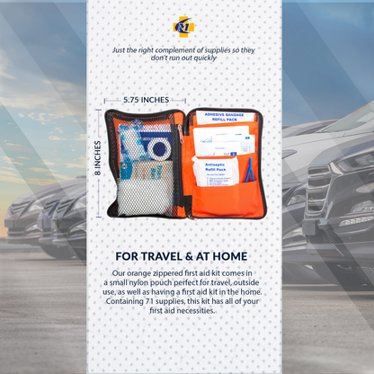 First Aid Kit Orange Zippered Pouch by MFASCO