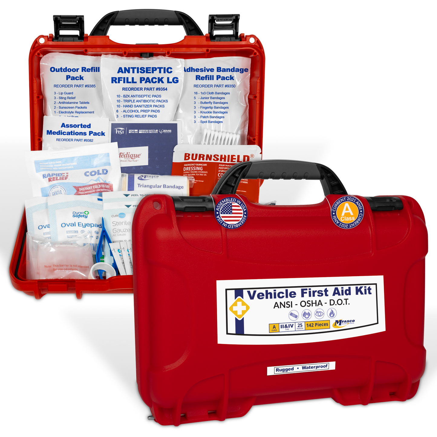DOT Deluxe First Aid Kit Waterproof 909 Red