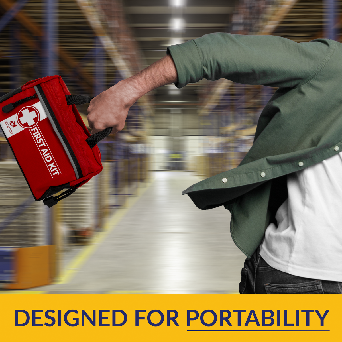 Personal First Aid Bag With GO Packs Red Bag With Handles