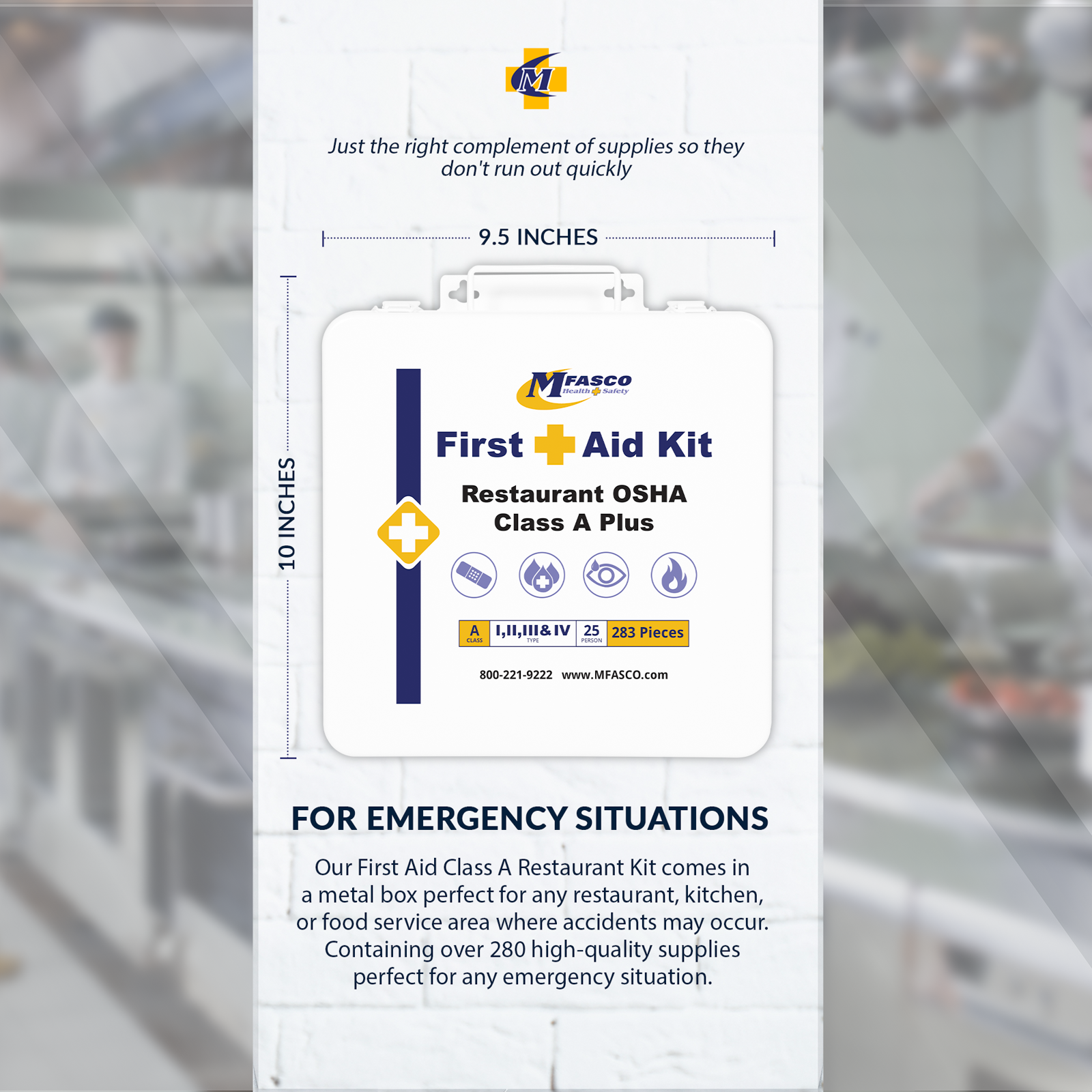 Restaurant OSHA Class A Plus Metal First Aid Kit