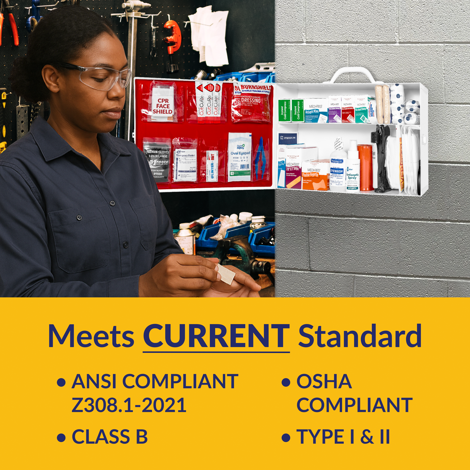 Firstaid Kit 2 Shelf #70 W/Fill Complete No Logo