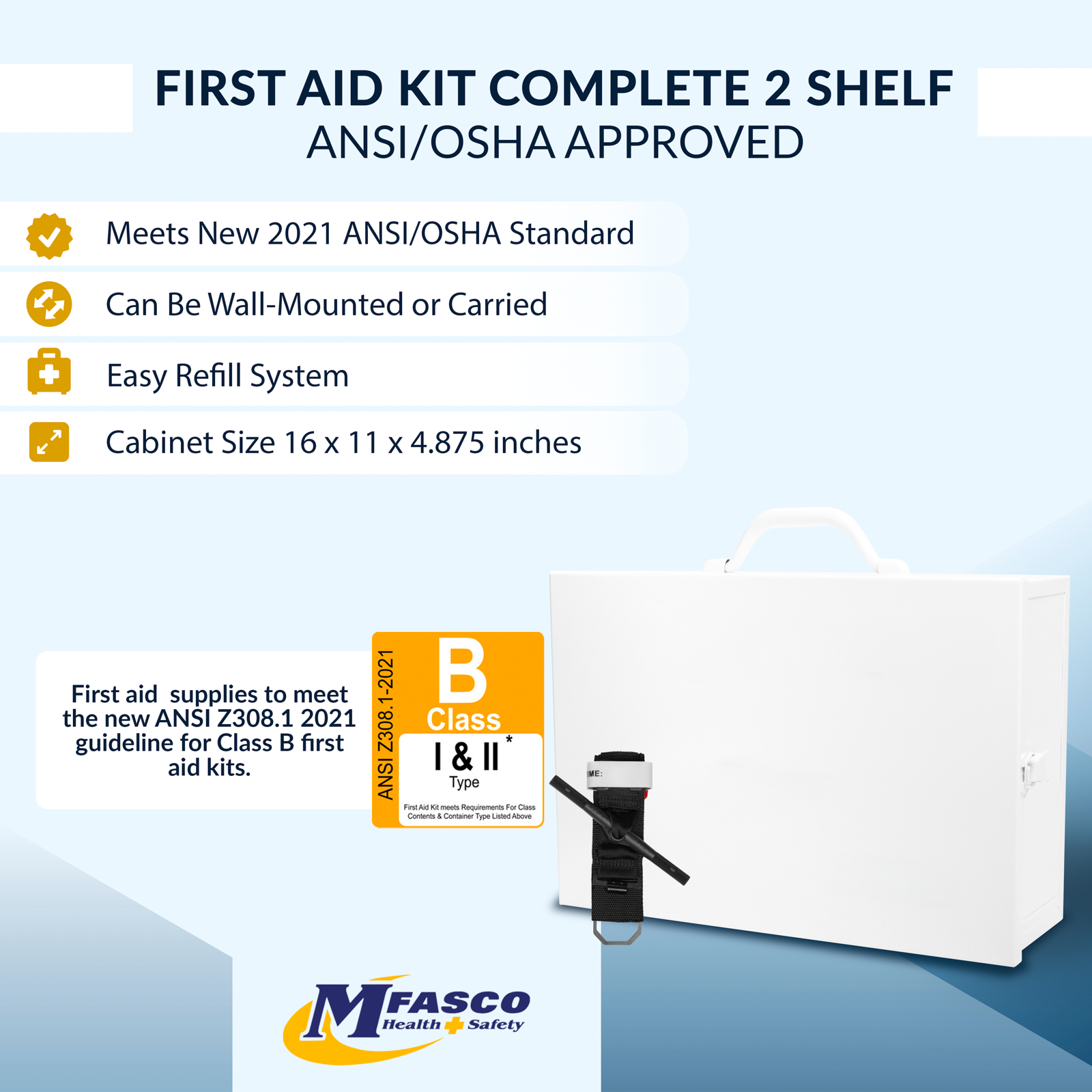 Firstaid Kit 2 Shelf #70 W/Fill Complete No Logo