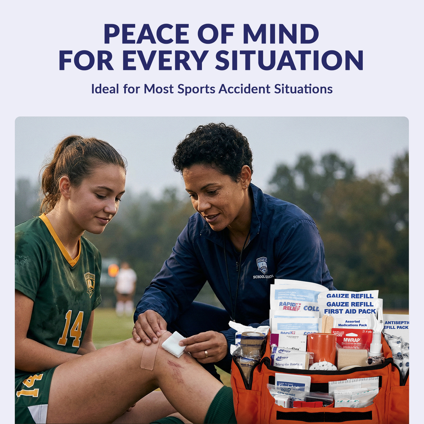 Firstaid Kit Deluxe Sports Fill Orange Bag 314 Piece