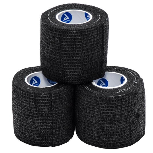 Cohesive Elastic Wrap Sensiwrap Black 2 Inch (3 Rls/Pk)
